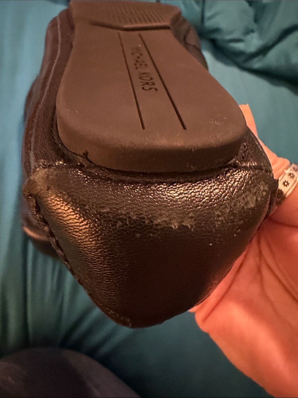 Michael Kors Black Quilted Leather Slip-On Ballet Flats with MK Logo - Picture 3 of 10